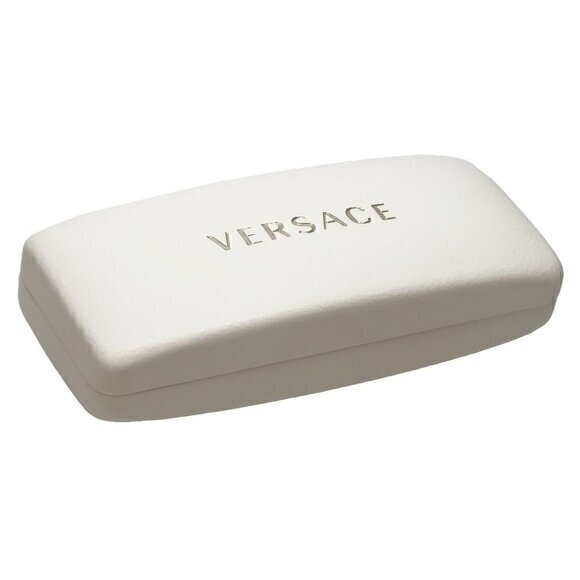 Versace Leather Hard‎ Clamshell Eye Glasses Case in White and Gold - Picture 1 of 5